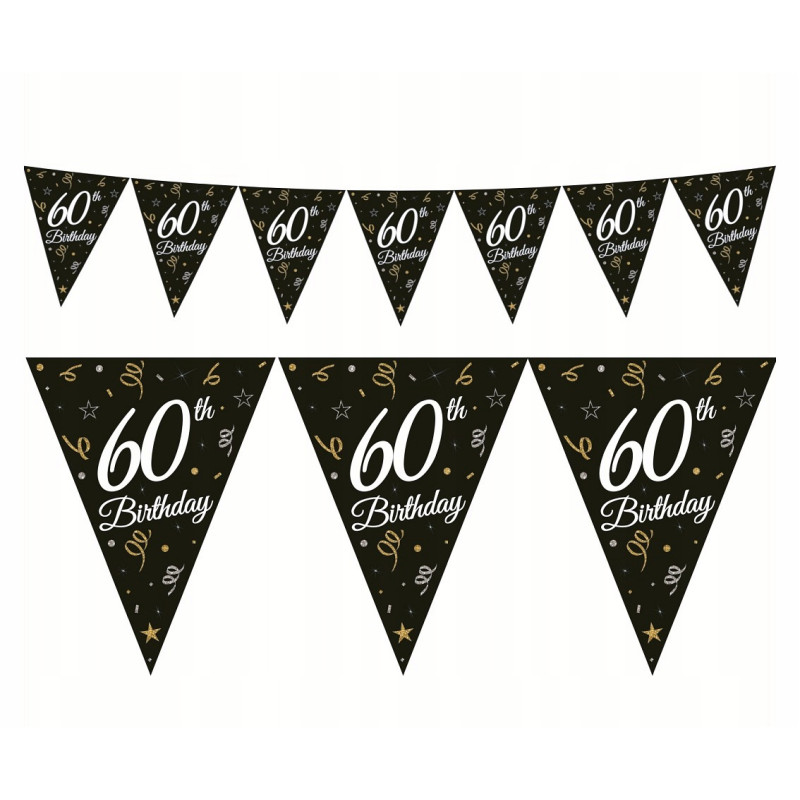 Girlanda papierowa 60 URODZINY - 270 cm