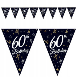 Girlanda papierowa 60 URODZINY - 270 cm