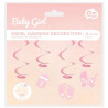 Girlanda świderki na baby shower urodziny różowa