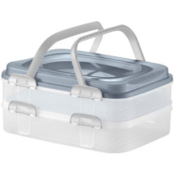 Pojemnik na żywność dwupiętrowy Dolce 40 x 30 x 18 cm DOMOTTI MIX KOLORÓW