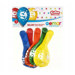 Balon 12" z nadr. "9", pastel mix /