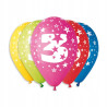 BALONY Z NADRUKIEM CYFRA 3 5SZT