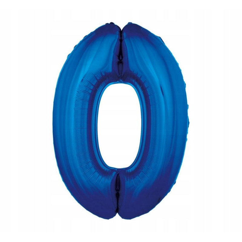 BALON FOLIOWY CYFRA NIEBIESKA 0 92CM