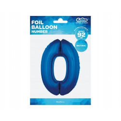 BALON FOLIOWY CYFRA NIEBIESKA 0 92CM