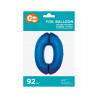 BALON FOLIOWY CYFRA NIEBIESKA 0 92CM