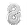 BALON CYFRA SREBRNY 8 NA HEL 92CM