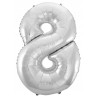 BALON CYFRA SREBRNY 8 NA HEL 92CM