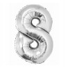 BALON CYFRA SREBRNY 8 NA HEL 92CM