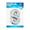 BALON CYFRA SREBRNY 8 NA HEL 92CM