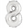 BALON CYFRA SREBRNY 8 NA HEL 92CM