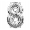 BALON CYFRA SREBRNY 8 NA HEL 92CM