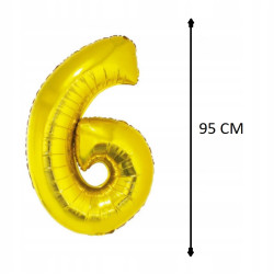 BALON FOLIOWY CYFRA 6 92CM ZŁOTA