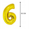 BALON FOLIOWY CYFRA 6 92CM ZŁOTA