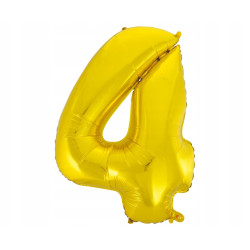 BALON FOLIOWY CYFRA 4 ZŁOTA 92CM