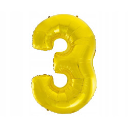 BALON FOLIOWY CYFRA 4 ZŁOTA 92CM