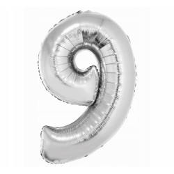 BALON CYFRA SREBRNA 1 NA HEL 92CM