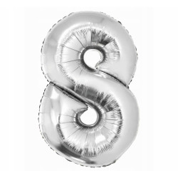BALON CYFRA SREBRNA 1 NA HEL 92CM