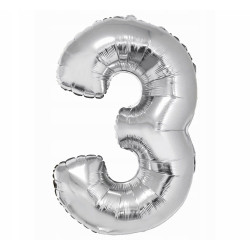 BALON CYFRA SREBRNA 1 NA HEL 92CM
