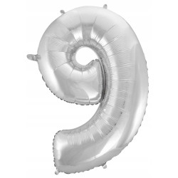 BALON FOLIOWY NA HEL CYFRA 9 92CM