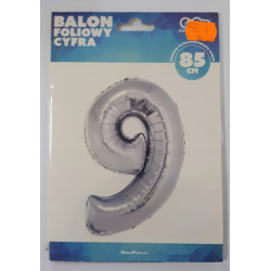 BALON FOLIOWY NA HEL CYFRA 9 92CM
