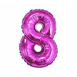 BALON FOLIOWY CYFRA RÓŻOWA 8 92CM