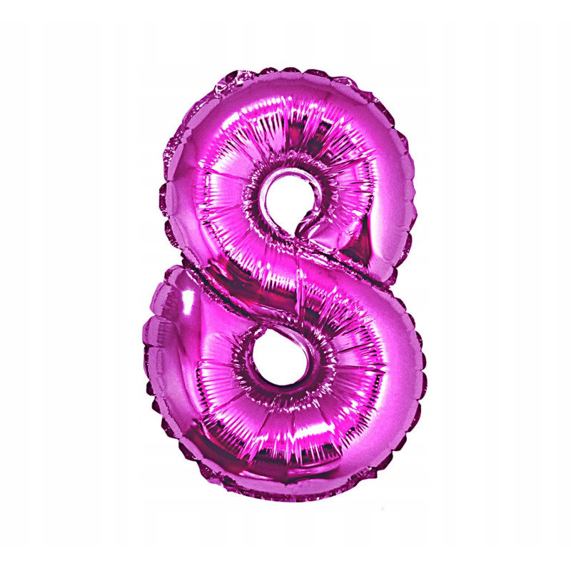 BALON FOLIOWY CYFRA RÓŻOWA 8 92CM