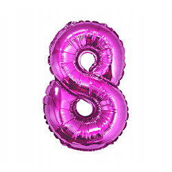 BALON FOLIOWY CYFRA RÓŻOWA 8 92CM