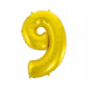 BALON FOLIOWY ZŁOTY CYFRA 9 92CM
