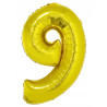 BALON FOLIOWY ZŁOTY CYFRA 9 92CM