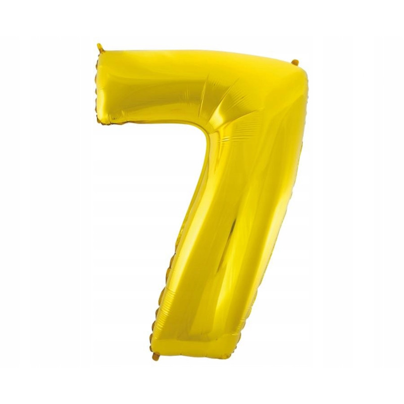 BALON CYFRA ZŁOTY 7 NA HEL 92CM