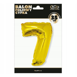 BALON CYFRA ZŁOTY 7 NA HEL 92CM