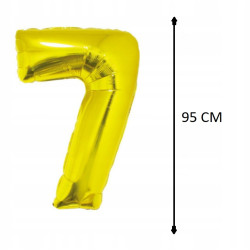 BALON CYFRA ZŁOTY 7 NA HEL 92CM
