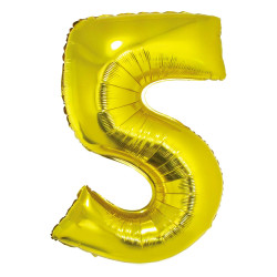 BALON CYFRA ZŁOTY 5 NA HEL 92CM
