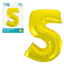 BALON CYFRA ZŁOTY 5 NA HEL 92CM