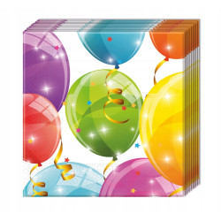 Serwetki "Sparkling Balloons", 33x33 cm,