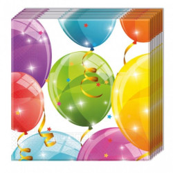 Serwetki "Sparkling Balloons", 33x33 cm,