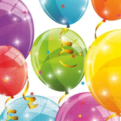 Serwetki "Sparkling Balloons", 33x33 cm,