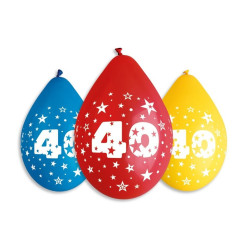 BALONY Z NADRUKIEM CYFRA 40 5SZT