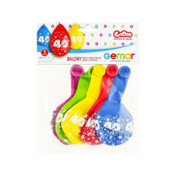 BALONY Z NADRUKIEM CYFRA 40 5SZT