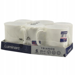 KUBEK TRIANON LUMINARC 290ml BIAŁY Szkło HARTOWANE
