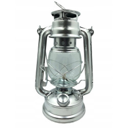 LAMPA NAFTOWA SREBRNA 24cm