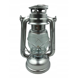 LAMPA NAFTOWA SREBRNA 24cm