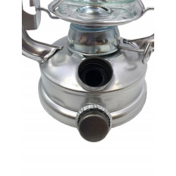 LAMPA NAFTOWA SREBRNA 24cm