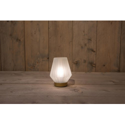LAMPA Z BIAŁEGO SZKŁA MATOWEGO ZŁOTA