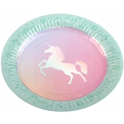 Talerze papierowe Unicorn 23 cm / 6 szt.