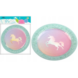 Talerze papierowe Unicorn 23 cm / 6 szt.