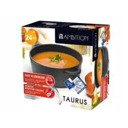 Patelnia Taurus TEFLONOWA głęboka z pokrywą 28 cm AMBITION