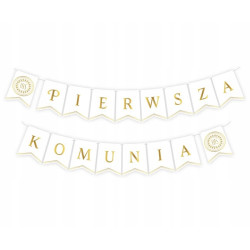 Girlanda papierowa Pierwsza Komunia flagi 2x300 cm