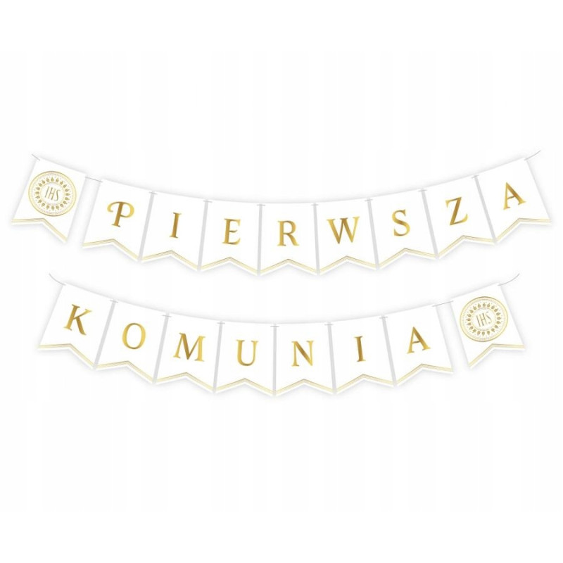 Girlanda papierowa Pierwsza Komunia flagi 2x300 cm