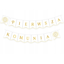Girlanda papierowa Pierwsza Komunia flagi 2x300 cm